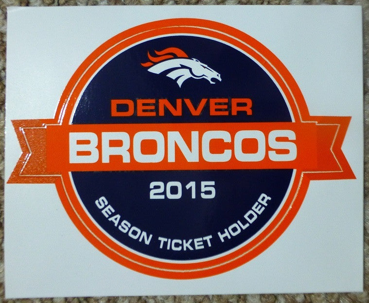 Denver Broncos Sticker 2015-2016 Season Ticket Holder