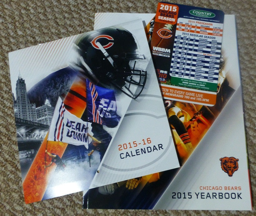 Chicago Bears 2015-2016 STH Gift Set - Yearbook, Magnet Schedule, Calendar