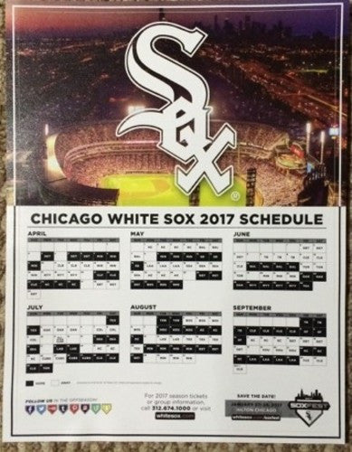 Chicago White Sox 2017 Wall Cling Sticket Schedule